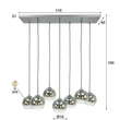 Kép 5/5 - BUBBLE függesztett lámpa 4+3B