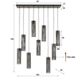 Kép 5/5 - TUBE MESH függesztett lámpa 5+4B