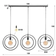 Kép 7/7 - TURN AROUND függesztett lámpa 3B faszén
