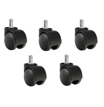 Forgószék görgő univerzális szőnyegre fekete 5db