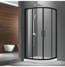 Ívelt fekete szegélyű zuhanykabin 90x90x190 A1211B Ívelt fekete szegélyű zuhanykabin 90x90x190 A1211B
