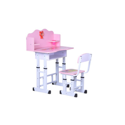Gyerek íróasztal szett fémvázas pink