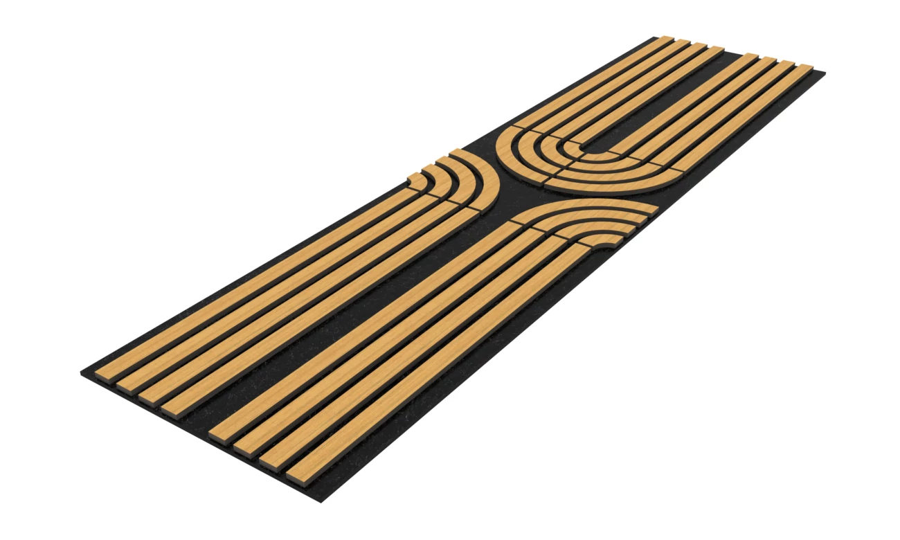 Art Deco akusztikus falpanel falra és mennyezetre teak