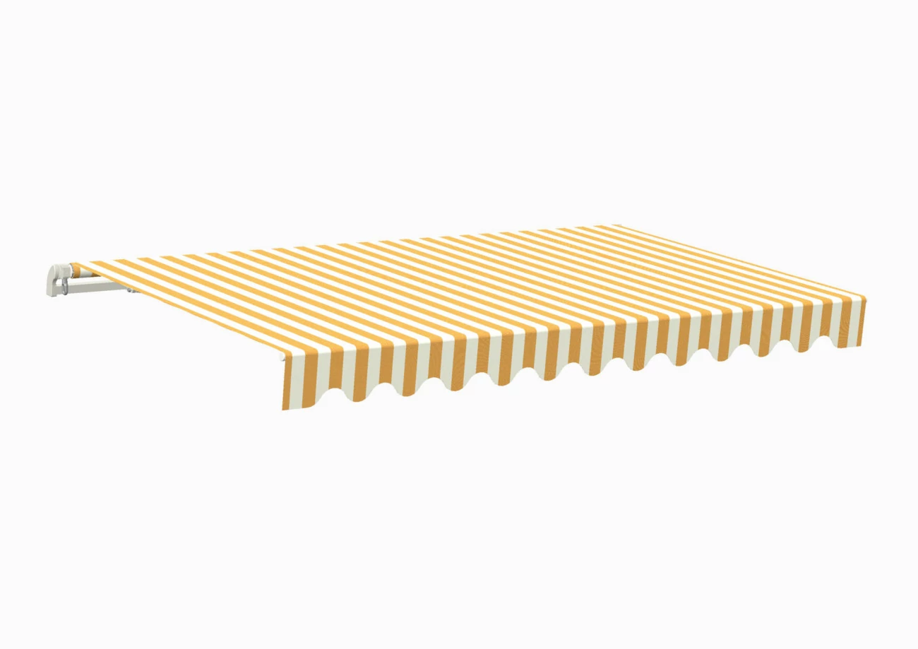 Kézi tekerős napellenző sárga-fehér 295x200