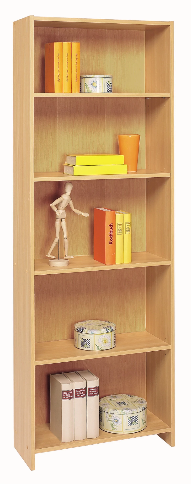 BIBLIO 5-polcos könyves szekrény bükk